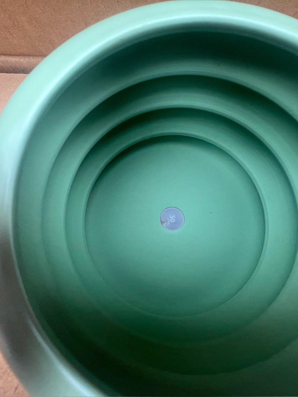 Mint Green Ribbed Ceramic Planter - Picture 2 of 3
